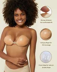 Strapless Sticky Invisible Push Up Silicone Bra with Nipple Covers from Niidor for Backless Dress